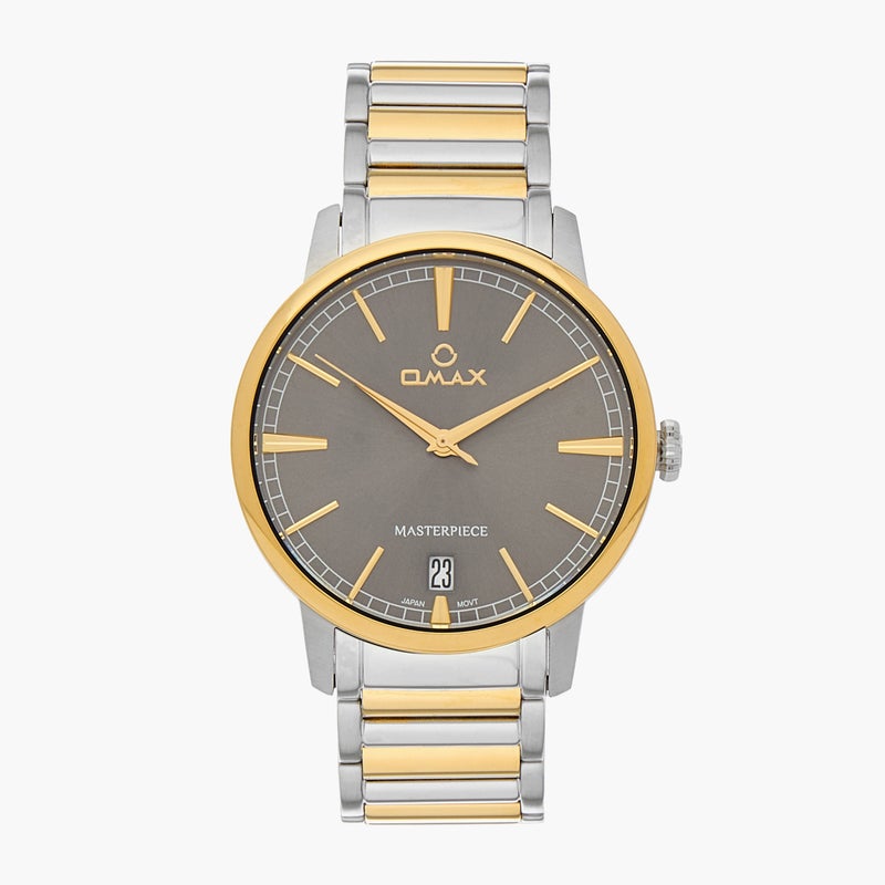 OMAX ساعة أوماكس ماستربيس للرجال بقرص رمادي - Image 1